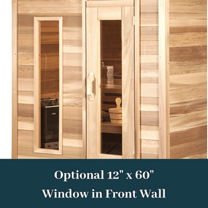 Dundalk LeisureCraft Clear Cedar Outdoor Cabin Sauna - DLCCCOCS5X6-8KW