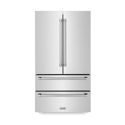 ZLINE Kitchen and Bath 36" Range, Range Hood, Microwave, Dishwasher & Refrigerator Appliance Package, 5KPR-RARH36-MWDWV