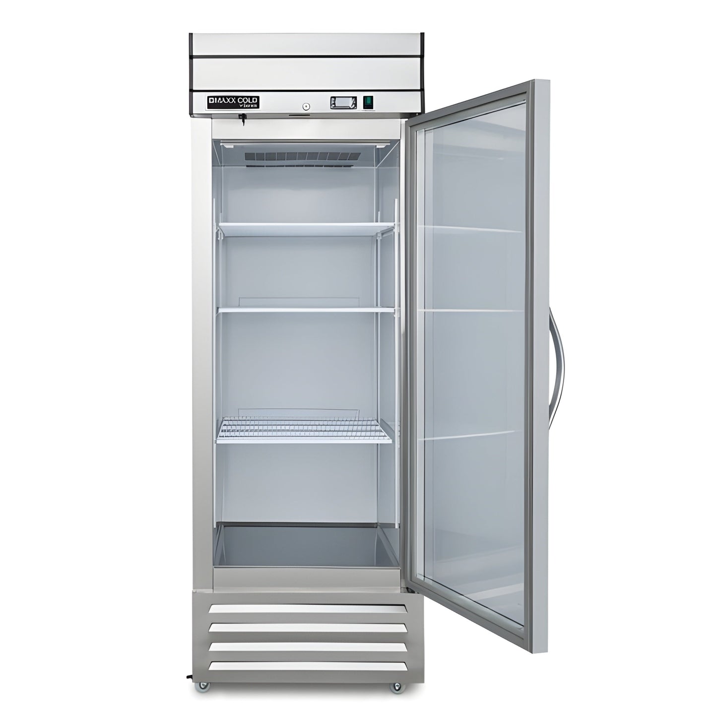 Maxx Cold V-Series 1 Glass Door Reach-In Refrigerator, Bottom Mount, in Stainless Steel - MVR-23GDHC