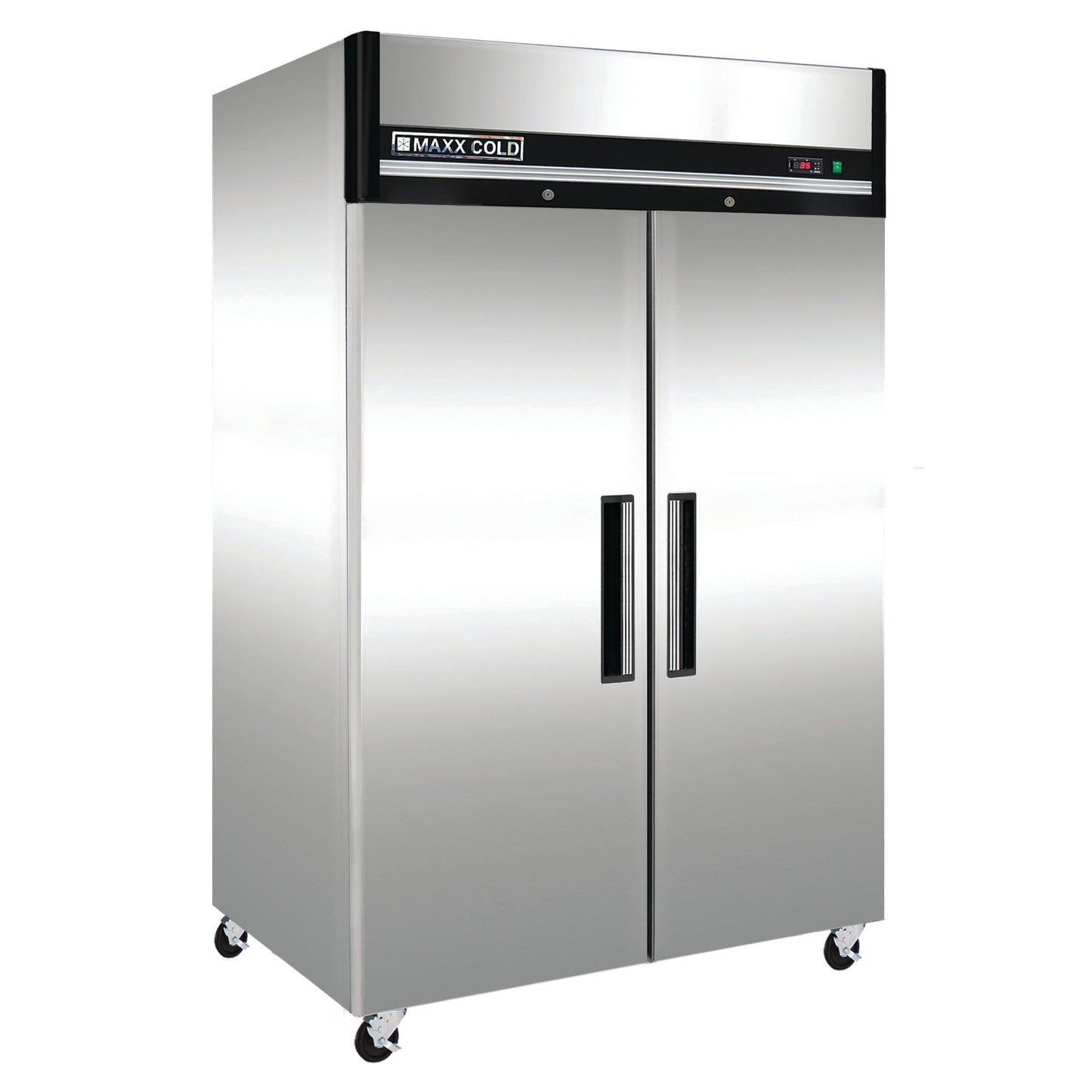 Maxx Cold Double Door Reach-In Refrigerator, Top Mount, 54"W, 49 cu. ft. Storage Capacity, in Stainless Steel - MCRT-49FDHC