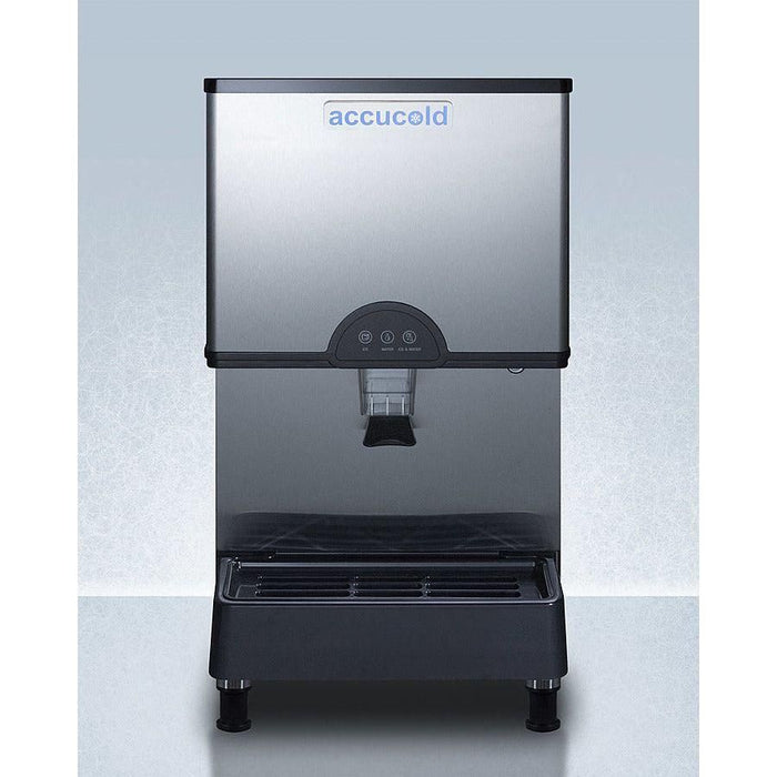 Accucold 17" Ice & Water Dispenser Adjustable Height Stainless Steel