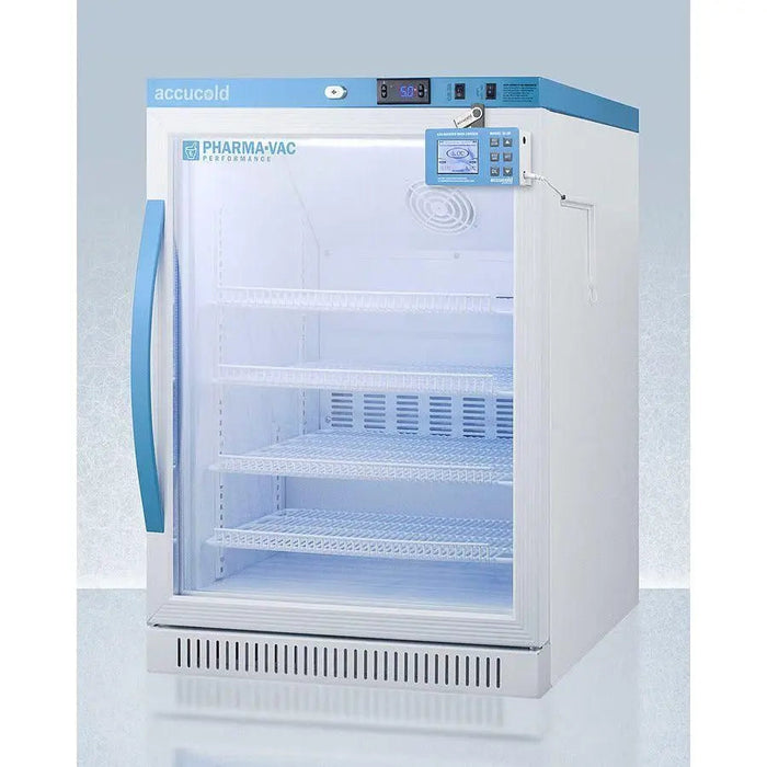 Accucold 23" Wide 6 Cu.Ft. ADA Height Vaccine Refrigerator Glass Door