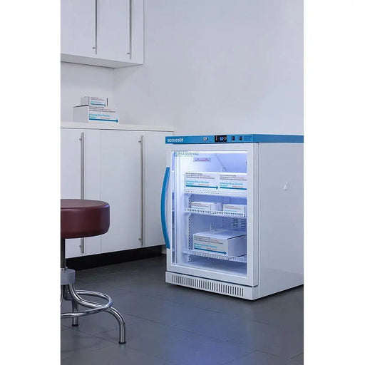 Accucold 23" Wide 6 Cu.Ft. ADA Height Vaccine Refrigerator Glass Door