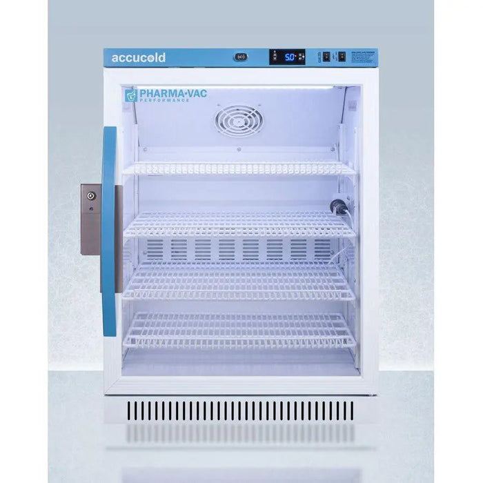 Accucold 23" Wide 6 Cu.Ft. ADA Height Vaccine Refrigerator Glass Door