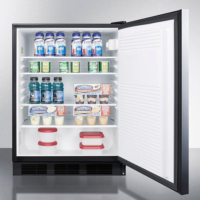 Accucold 24" Wide All-Refrigerator, ADA Compliant Stainless Steel Door