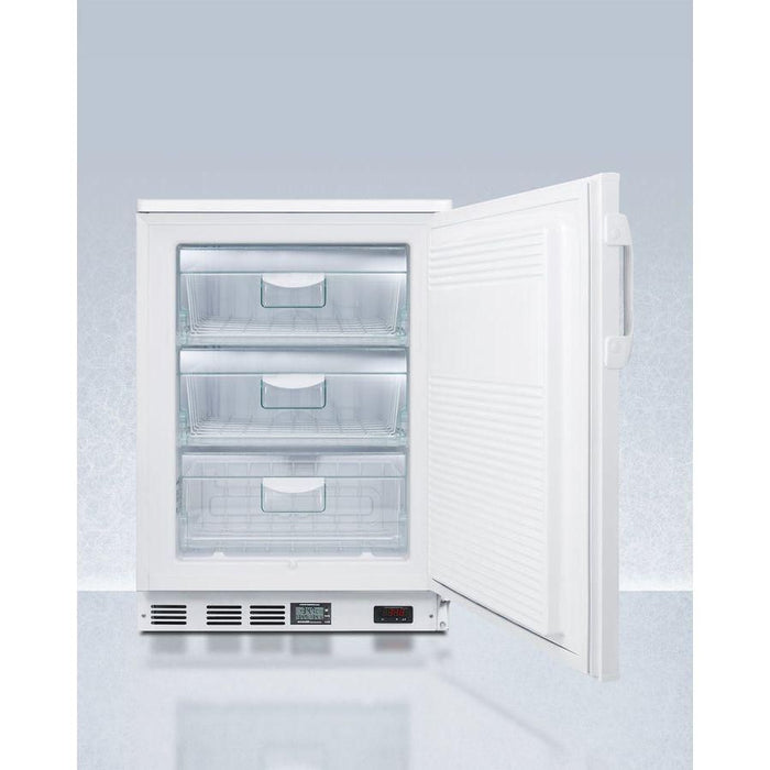 Accucold 24" Wide Built-In All-Freezer in White Factory-installed Lock