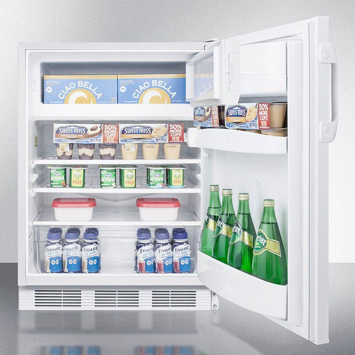 Accucold 24" Wide Refrigerator-Freezer, ADA Compliant White Exterior