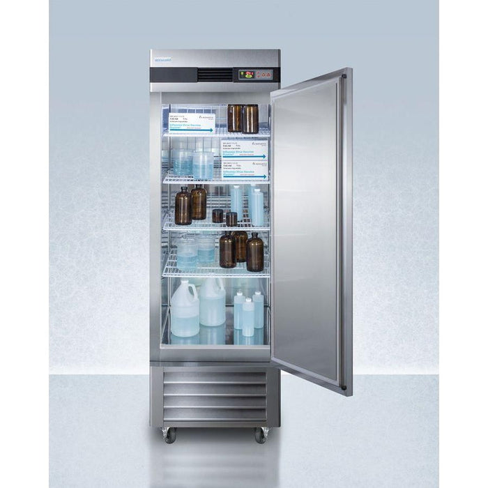 Accucold 28" Wide Pharmacy Refrigerator Stainless Steel RH Door Swing