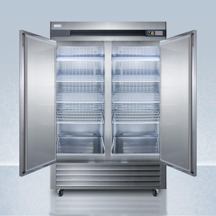 Accucold 55" Upright Pharmacy All-Freezer Double Door Stainless Steel