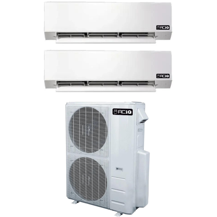 ACiQ Mini Split - 30,000 BTU 2 Zone Ductless Air Conditioner and Heat Pump