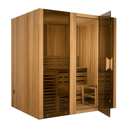 Aleko Canadian Cedar Indoor Wet Dry Steam Room Sauna - 6 kW ETL Certified Heater - 6 Person