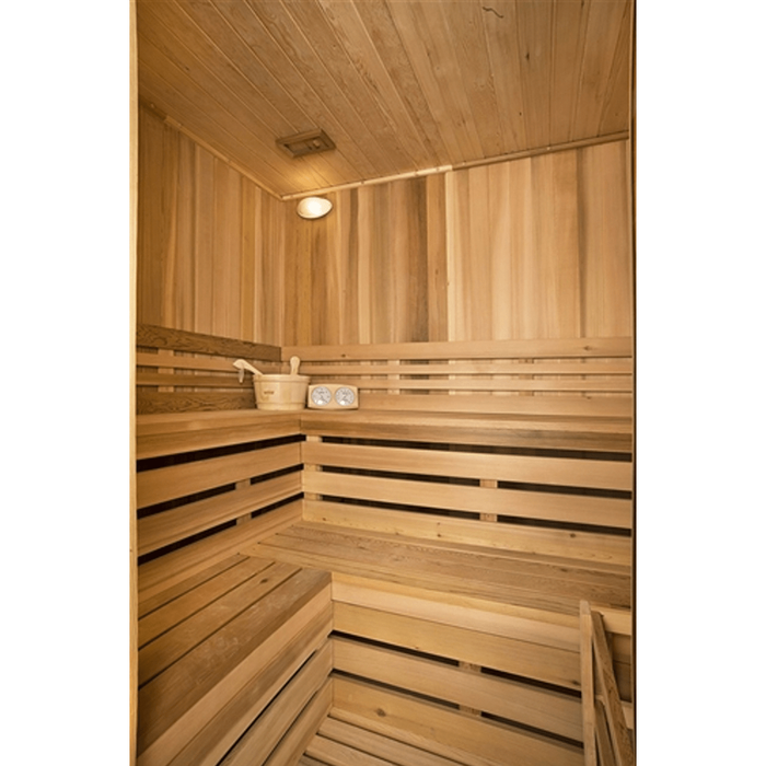 Aleko Canadian Cedar Indoor Wet Dry Steam Room Sauna - 6 kW ETL Certified Heater - 6 Person