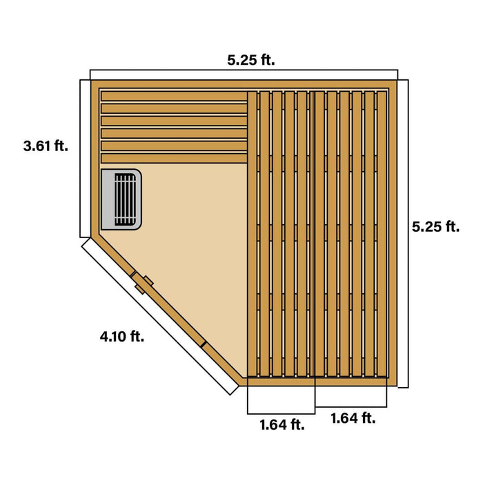 Aleko Canadian Hemlock 5-Person Wet/Dry Outdoor Sauna with Asphalt Roof