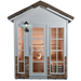 Aleko Canadian Hemlock Outdoor Wet Dry Sauna w/ Stone Finish - 6 Person