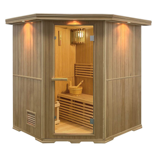 Aleko Canadian Hemlock Wet Dry Indoor Sauna - 6 Person