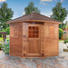 Aleko Canadian Red Cedar Wet Dry Outdoor Sauna with Asphalt Roof - 8 kW UL Certified Heater - 8 Person