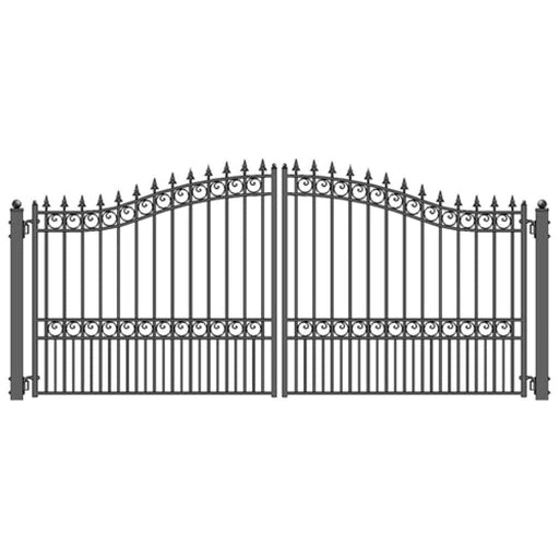 Aleko Electric Steel Dual Swing Driveway Gate LONDON Style 14 x 6 Feet