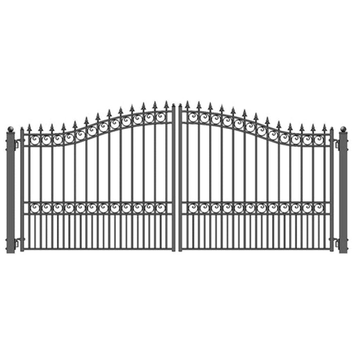 Aleko Electric Steel Dual Swing Driveway Gate LONDON Style 14 x 6 Feet