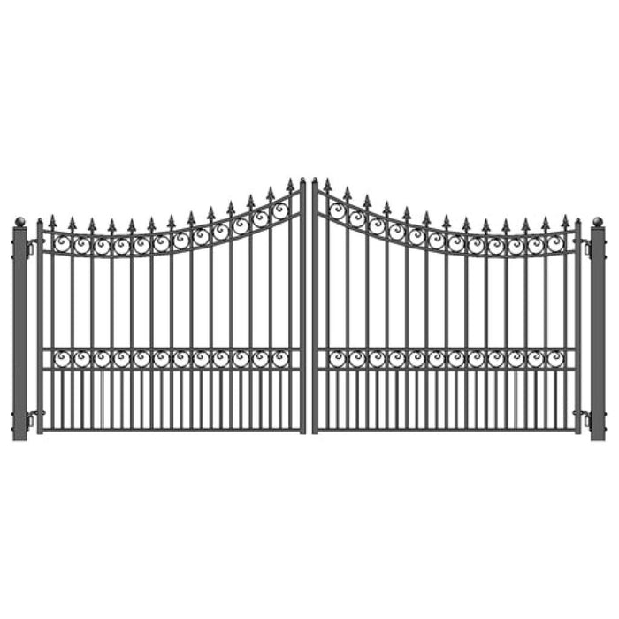 Aleko Electric Steel Dual Swing Driveway Gate Manhattan Style 16 x 6 Feet