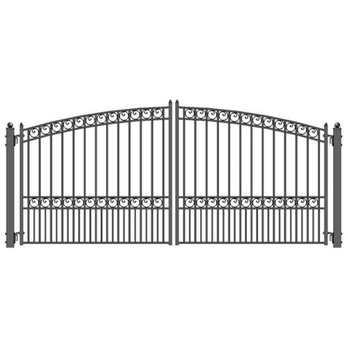 Aleko Electric Steel Dual Swing Driveway Gate PARIS Style 12 x 6 Feet