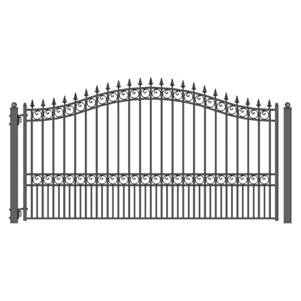 Aleko Electric Steel Single Swing Driveway Gate LONDON Style  16 x 6 Feet