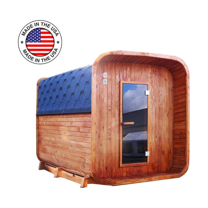 Aleko Hemlock Mobile Outdoor Sauna with Trailer – 8-10 Person Capacity