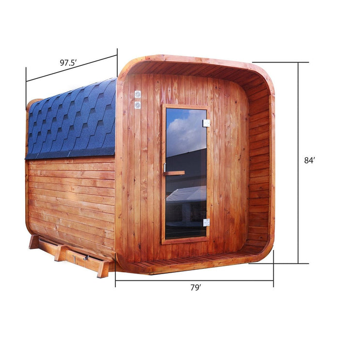 Aleko Hemlock Mobile Outdoor Sauna with Trailer – 8-10 Person Capacity