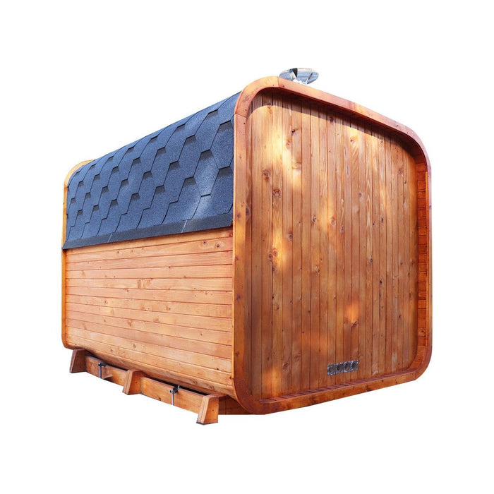 Aleko Hemlock Mobile Outdoor Sauna with Trailer – 8-10 Person Capacity