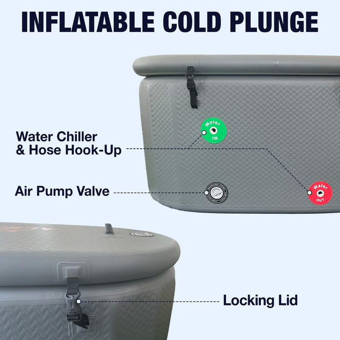 Aleko Inflatable Cold Plunge with Locking Lid and Carry Bag