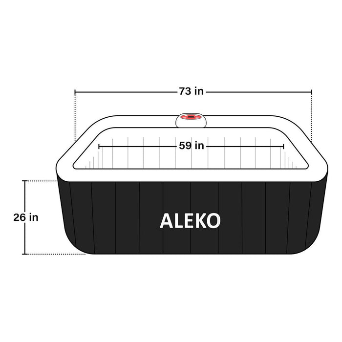 Aleko Inflatable Jetted 6-Person Square Hot Tub & Cover - 250 gal