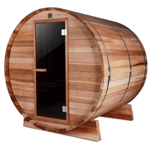 Aleko Outdoor / Indoor Rustic Western Red Cedar Barrel Sauna - 4 Person