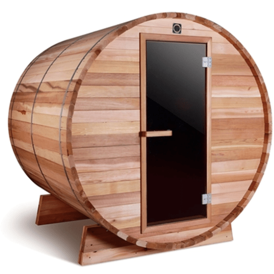 Aleko Outdoor / Indoor Rustic Western Red Cedar Barrel Sauna - 4 Person