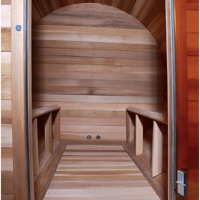 Aleko Outdoor / Indoor Rustic Western Red Cedar Barrel Sauna - 4 Person