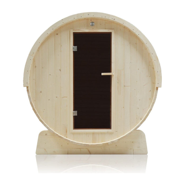 Aleko Outdoor / Indoor White Pine 4-Person Barrel Sauna - with Bitumen Shingle Roofing