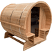 Aleko Outdoor Rustic Cedar Barrel Steam Sauna - Front Porch Canopy - ETL Certified - 3 Person