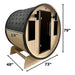 Aleko Outdoor White Finland Pine 3-4 Person Traditional Barrel Sauna w/ Black Accents