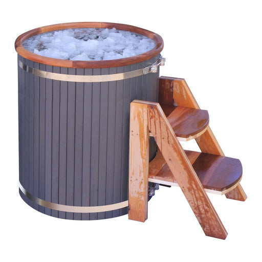 Aleko Outdoor Wooden Ice Bath Cold Plunge Tub - 118 gal for 1 Person