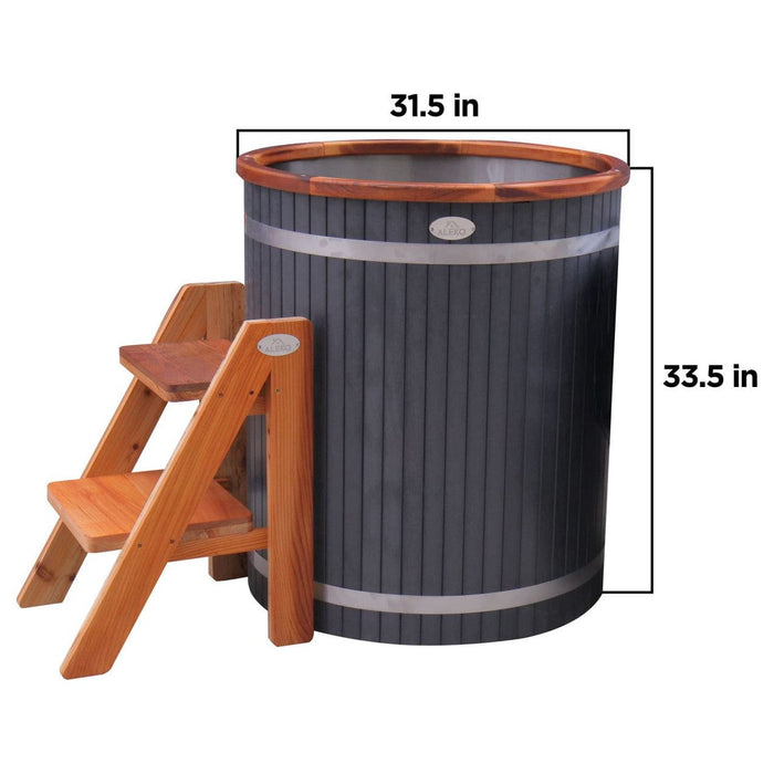 Aleko Outdoor Wooden Ice Bath Cold Plunge Tub - 118 gal for 1 Person