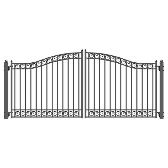 Aleko Steel Dual Swing Driveway Gate Dublin Style 14 x 6 ft DG14DUBD-AP