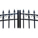 Aleko Steel Dual Swing Driveway Gate London Style 12 ft With Pedestrian Gate 4 ft SET12X4LOND-AP