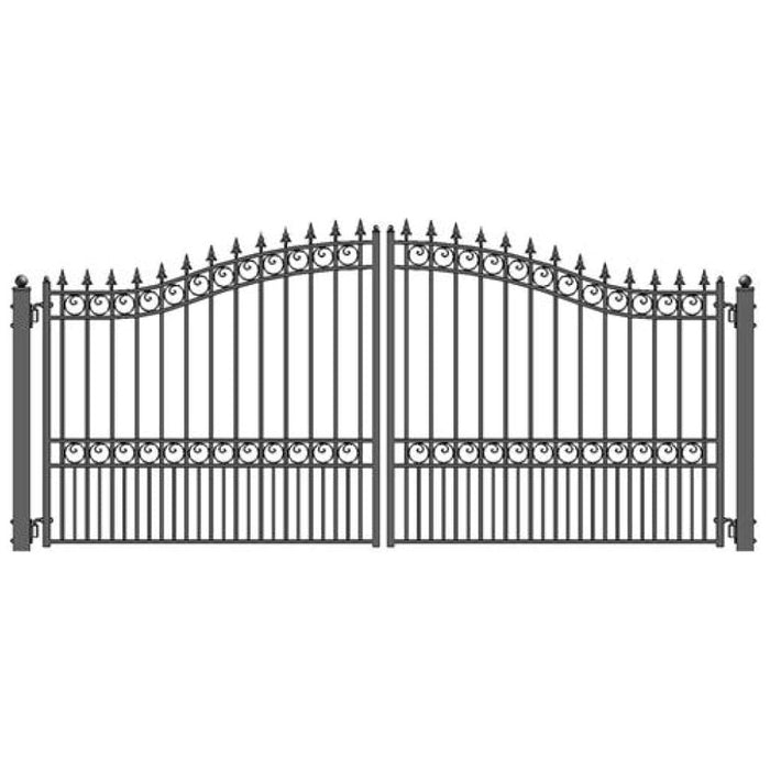 Aleko Steel Dual Swing Driveway Gate London Style 12 x 6 ft DG12LOND-AP