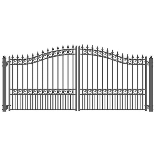 Aleko Steel Dual Swing Driveway Gate London Style 12 x 6 ft DG12LOND-AP