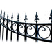 Aleko Steel Dual Swing Driveway Gate Manhattan Style 12 ft with Pedestrian Gate 4 ft SET12X4MOSD-AP