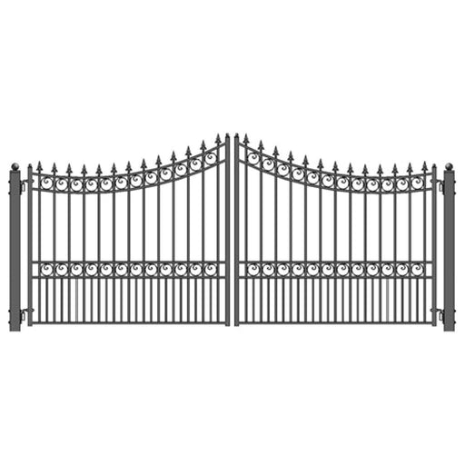 Aleko Steel Dual Swing Driveway Gate Manhattan Style 16 x 6 ft DG16MOSD-AP