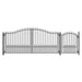 Aleko Steel Dual Swing Driveway Gate Munich Style 14 ft With Pedestrian Gate 4 ft SET14X4MUND-AP