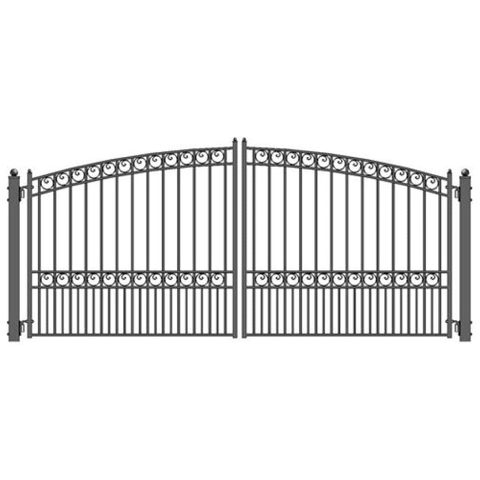 Aleko Steel Dual Swing Driveway Gate Paris Style 12 x 6 ft DG12PARD-AP