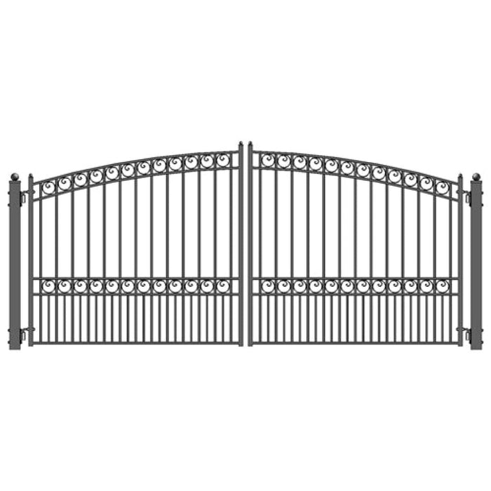 Aleko Steel Dual Swing Driveway Gate Paris Style 14 x 6 DG14PARD-AP