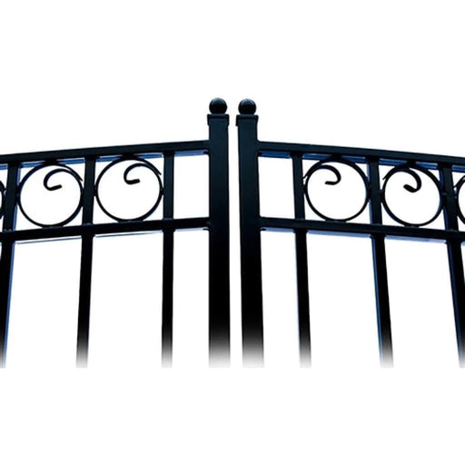 Aleko Steel Dual Swing Driveway Gate Paris Style 16 ft With Pedestrian Gate 4 ft SET16X4PARD-AP