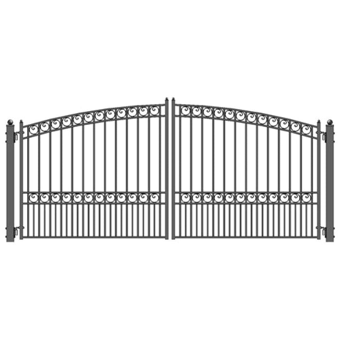 Aleko Steel Dual Swing Driveway Gate Paris Style 16 x 6 ft DG16PARD-AP