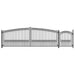 Aleko Steel Dual Swing Driveway Gate Paris Style 18 ft With Pedestrian Gate 4 ft SET18X4PARD-AP